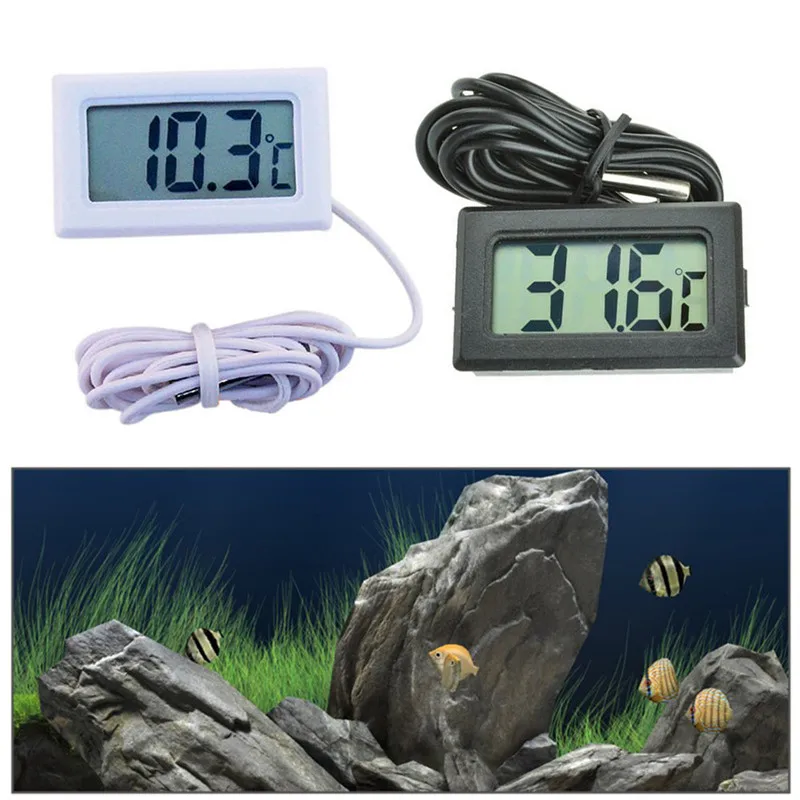 

LCD Digital Aquarium Electronic Thermometer Temperature Sensor Pyrometer Water Temperature Meter With Waterproof Probe 1m