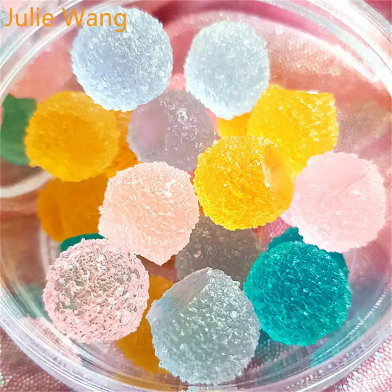 Julie Wang 20 шт. полимерные мягкие конфетные Подвески слизь еда сердце квадратный