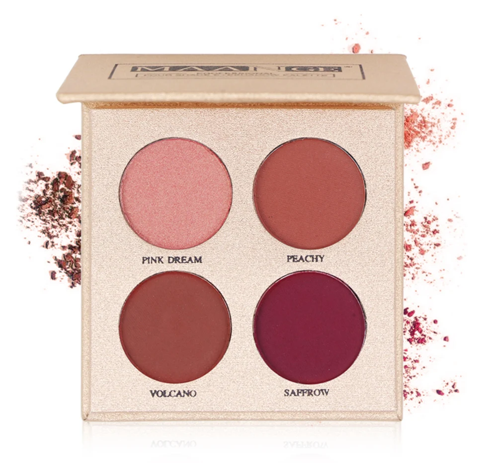 

MAANGE Eyeshadow Palette Makeup Cosmetics Diamond Glitter Metallic 4 Color Nude Creamy Pigmented Professional Mini Shadow Kit