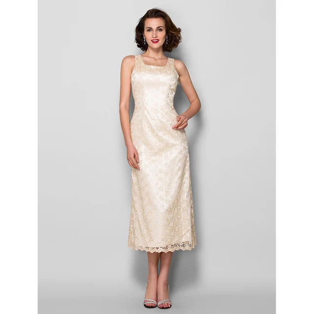 Sheath Column Ankle Length Wedding Dress