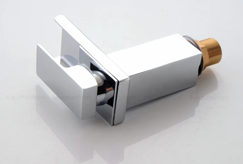 Polished Chrome Waterfall Faucet Single Handle Tap Brass Bathroom Sink Faucet Deck Mounted (9)