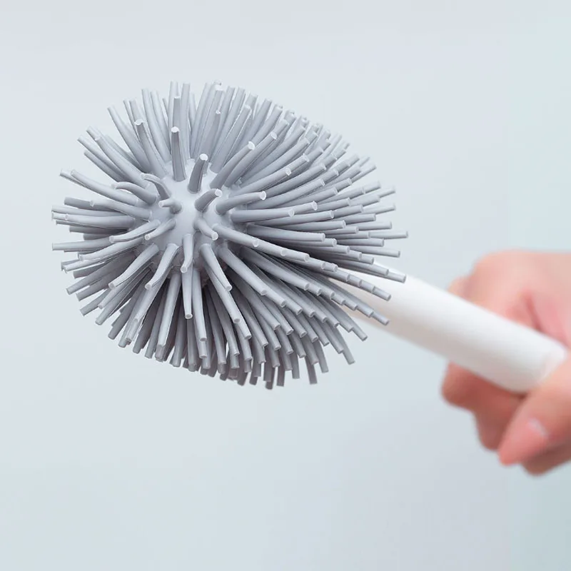 XIAOMI YJ Vertical Toilet Cleaning Brush Soft Glue Bristles Toilet Brush Scrubber Clean Handle Corner Brush Bathroom Toilet Tool (4)