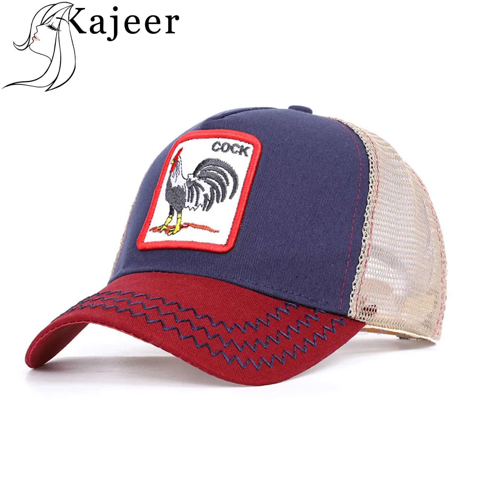 

Fashion Animals Embroidery Baseball Caps Men Women Snapback Hip Hop Hat Summer Breathable Mesh Sun Gorras Unisex Streetwear Bone