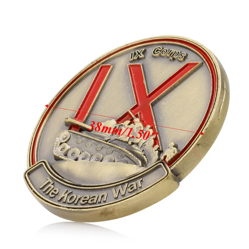 

1PC Zinc Alloy Commemorative Coins Military Challenge Art Collection Korean War 38th Parallel IX Corps Challenge Collection Gift