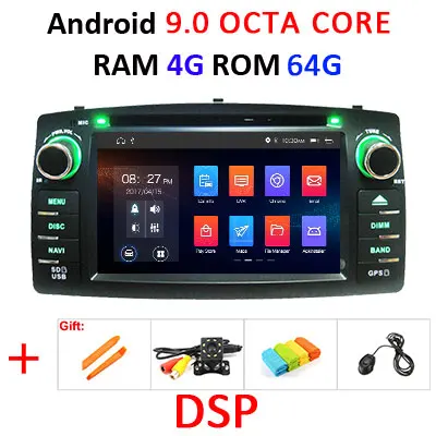 DSP 2 din Android 9,0 4G 64G Автомобильный dvd-плеер для Toyota Corolla E120 BYD F3 мультимедийный плеер стерео gps Радио Навигация - Цвет: 9.0 4G 64G DSP