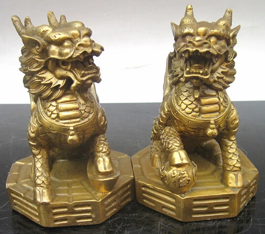 

B0601 510wholesale bronze factory Copper crafts Auspicious decoration copper a pair of lucky statue