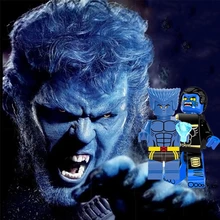 Блоки зверь-проф. X-men Темный Феникс Хэнк Росомаха Juggernaut танос Marvel Мстители эндигра Халк фигурки кубики, детские игрушки