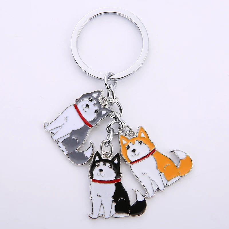Details about   Cute Animal Pet Dog Key Chains Husky The Poodle Boxer Bulldog Pendant Keyrings 