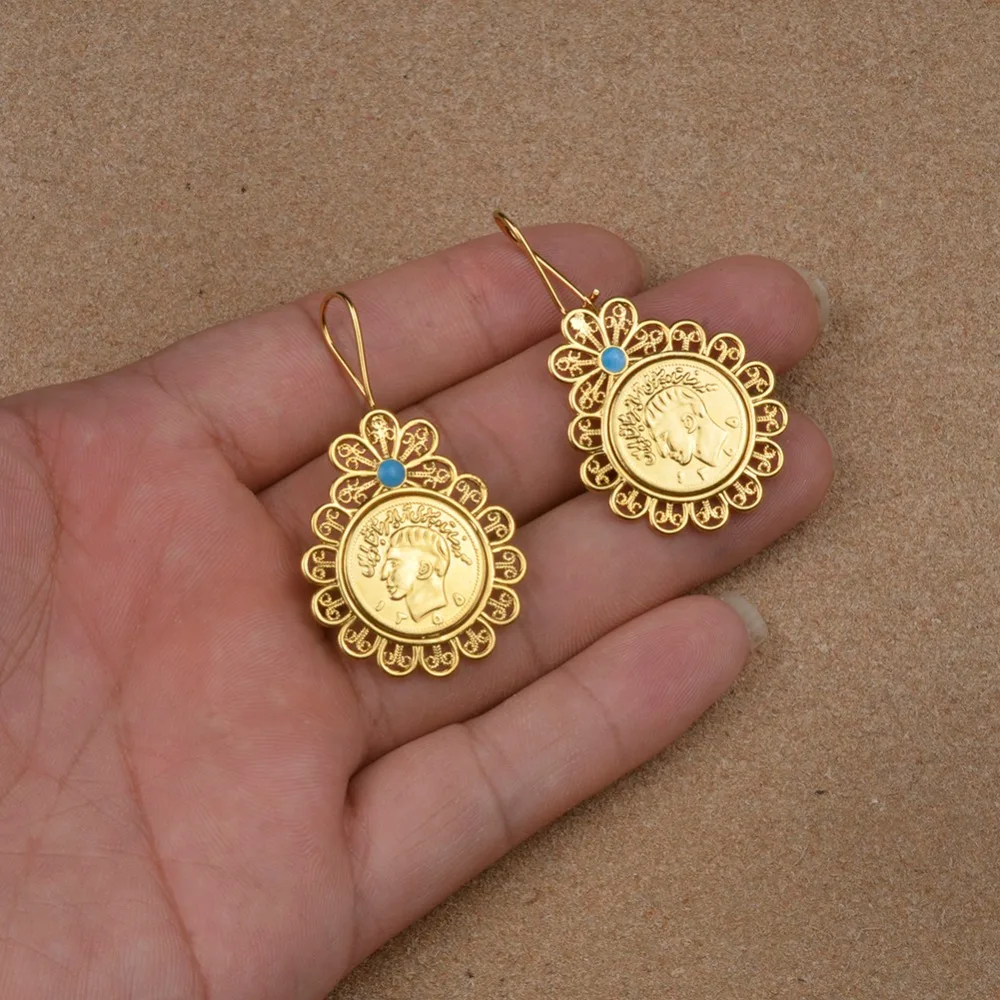 Anniyo Coin Earrings For Women School S Gold Color Jewelry Anniyo Coin Earrings For Women School S Gold Color Jewelry Earring Arab Coins Middle East 005810 In Stud From Accessories
