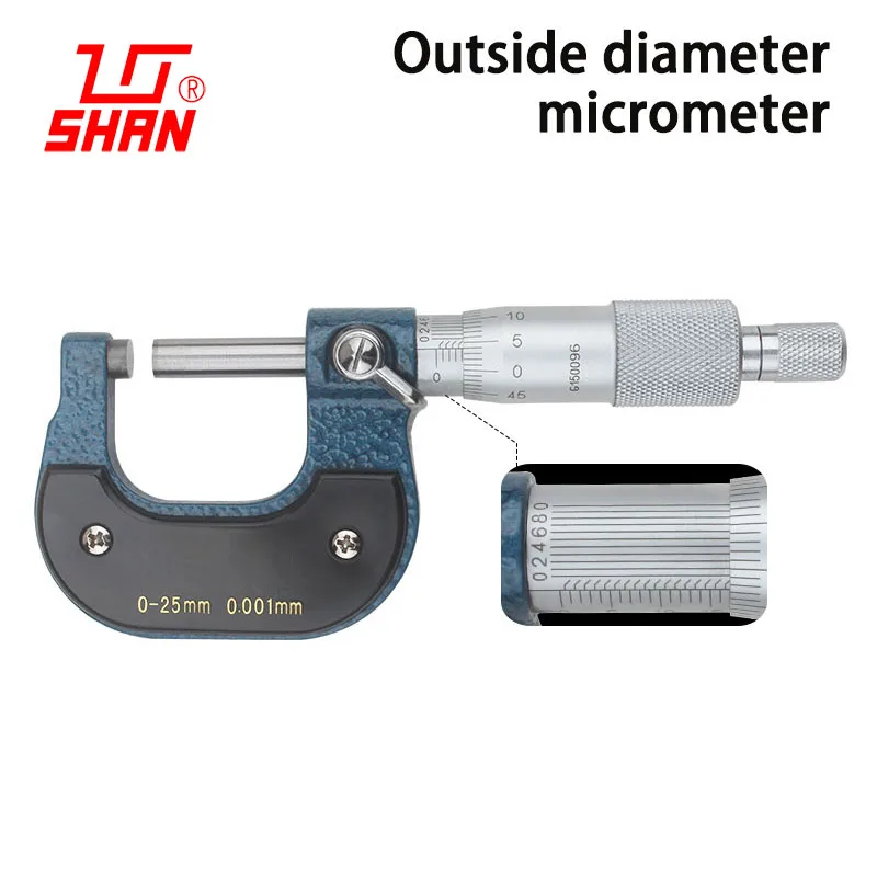 

Outer diameter micrometer 0-25 mm high precision 0.001mm outside micrometer spiral micrometers instrument caliper centimeter