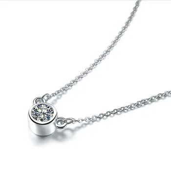 

Lovely 925 Silver Chain Necklace Pendant Elegant 1CT SONA Diamond Jewelry Small Animals Ornaments Gold Cover