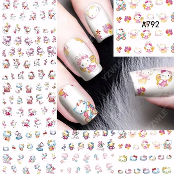 

12 sheets beauty Hello Kitty design Nail Art Water Transfer decals NAIL STICKER SLIDER TATTOO Nail Accessories A792
