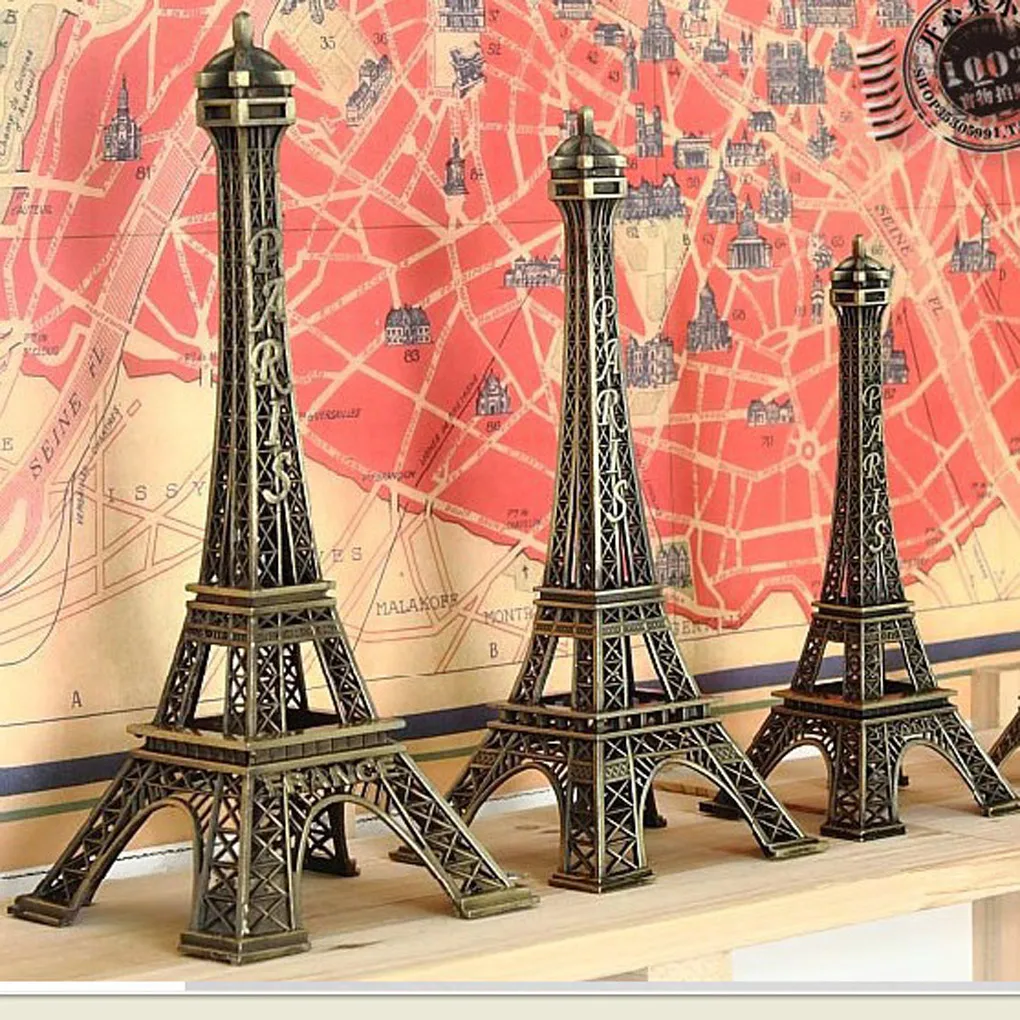 

1pc 5-25cm Paris Tower Metal Crafts Creative Souvenir Model Table Miniaturas Desk Ornaments Vintage Figurine Home Decor