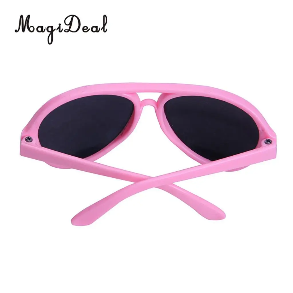MagiDeal Fashion 1Pair Oval Frame Plastic Summer Glasses Sunglasses for 18 Inch   Dolls Dollhouse Acce Gift 5Colors