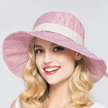 Женская Полосатая универсальное ведро шляпа складная Рыбацкая шляпа весна и лето солнцезащитный козырек шляпа Повседневная пляжная шляпа
