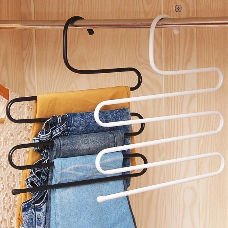 magic metal trousers pants holder tie rack clothes belt hanger space saver bathroom kitchen home