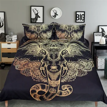 

elephant black single Duvet Cover Set With Pillowcases twin double full queen king bedspread Bed Linen bedding set