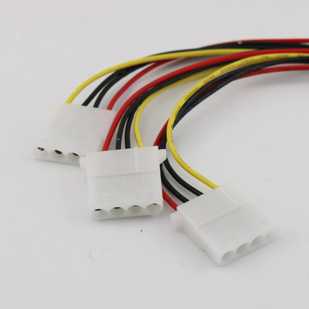 1 шт. 4 контактный адаптер разветвитель Molex со штекером на 3 порта 20 см|Кабели