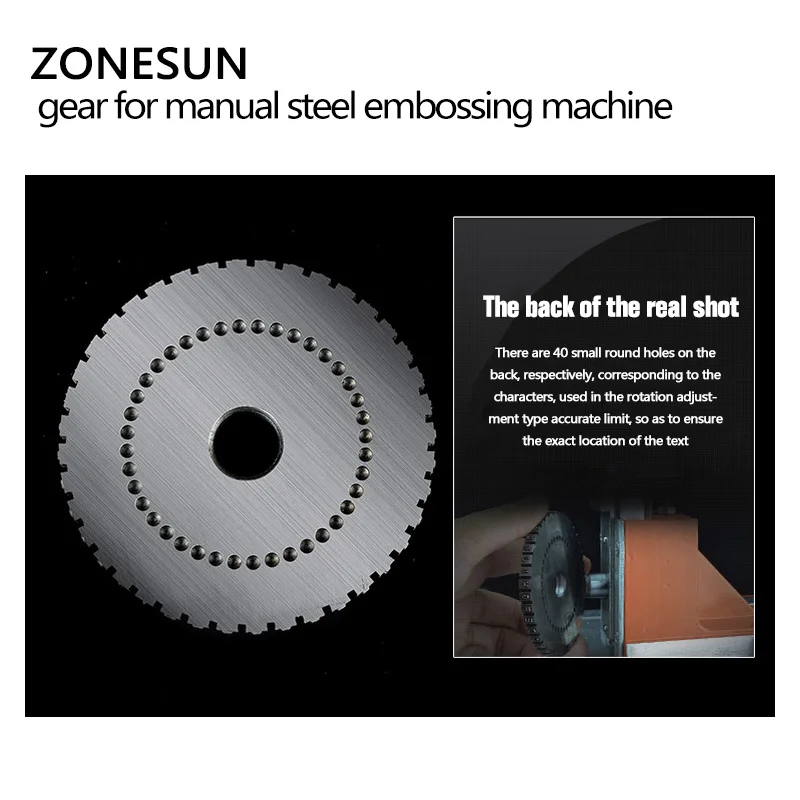 Машина для тиснения ZONESUN дополнительная Шестерня ручной стали этикетка