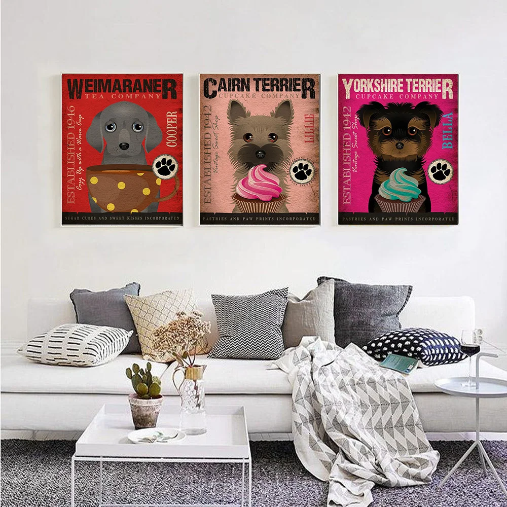 

Wall Pictures Pug Dachshund Boxer Dog Cute Poster Pet Animasl Wall Painting Home Decor Canvas Prints Living Room Decoration