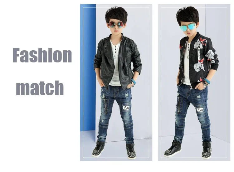 fashion 2017 spring autumn kids letter jeans boys pants kid clothes mid elastic waist children denim pant clothing for teenagers bottom clothees 6 7 8 9 10 11 12 13 14 15 16 years old (9)