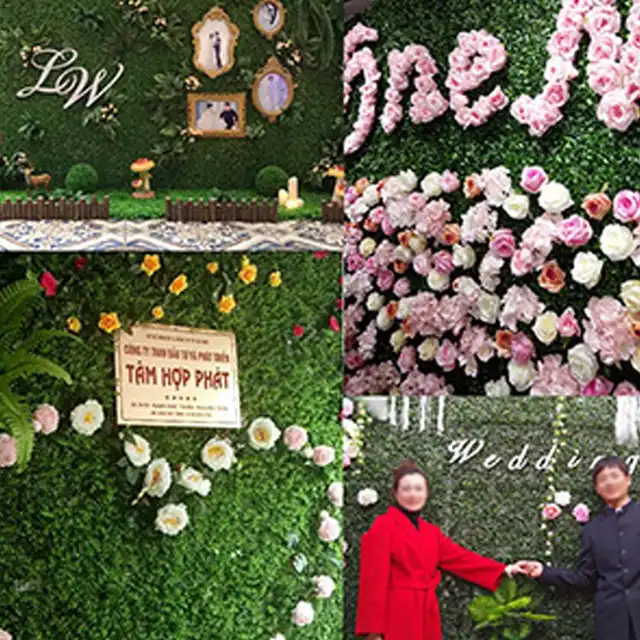 Artificial Plant Plastic Garden Fake Fence Mat Panel Lattice Wall