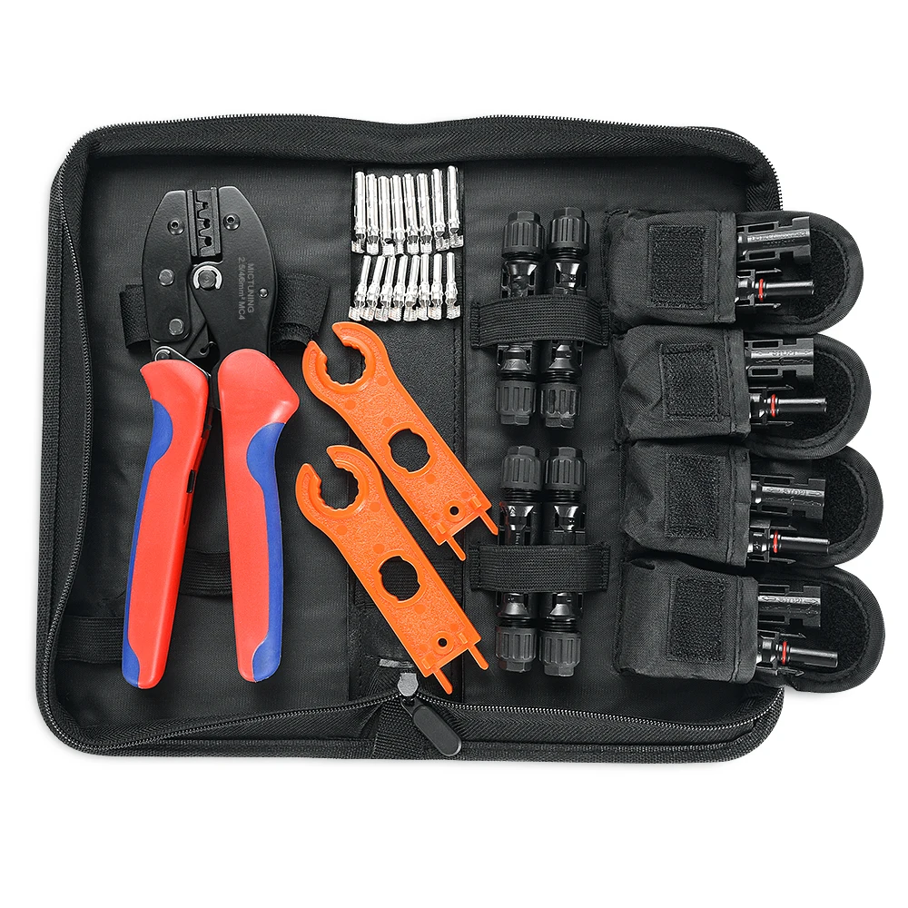 

Solar pv Crimping Tool Kits for 2.5-6.0mm2 MC3/MC4 connectors,solar tool set with MC4/MC3 Crimper,Stripper,Cutter