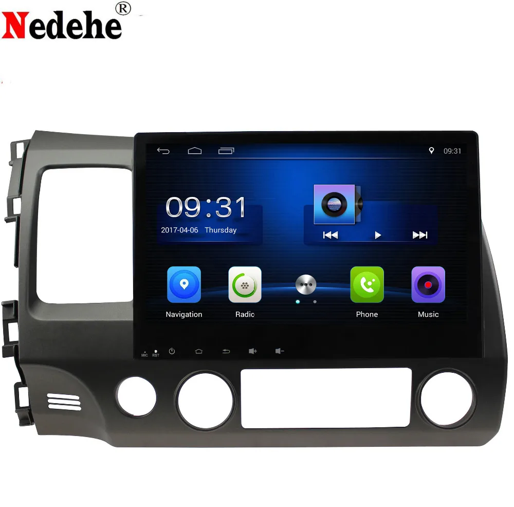 Top Nedehe 2G+32G 10.1 inch Quad core Android 8.1 car radio for Honda Civic honda civic 2006-2011 car dvd gps multimedia player 0