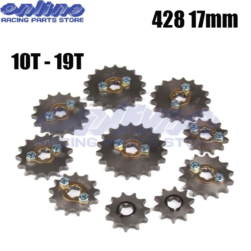 Front Engine Sprocket 428 17mm 10T-19T 12Tooth for Stomp Upower Dirt Pit Bike ATV Quad Go Kart Moped Buggy Scooter Motorcycle Front Engine Sprocket 428 17mm 10T-19T 12Tooth for Stomp Upower Dirt Pit Bike ATV Quad Go Kart Moped Buggy Scooter Motorcycle