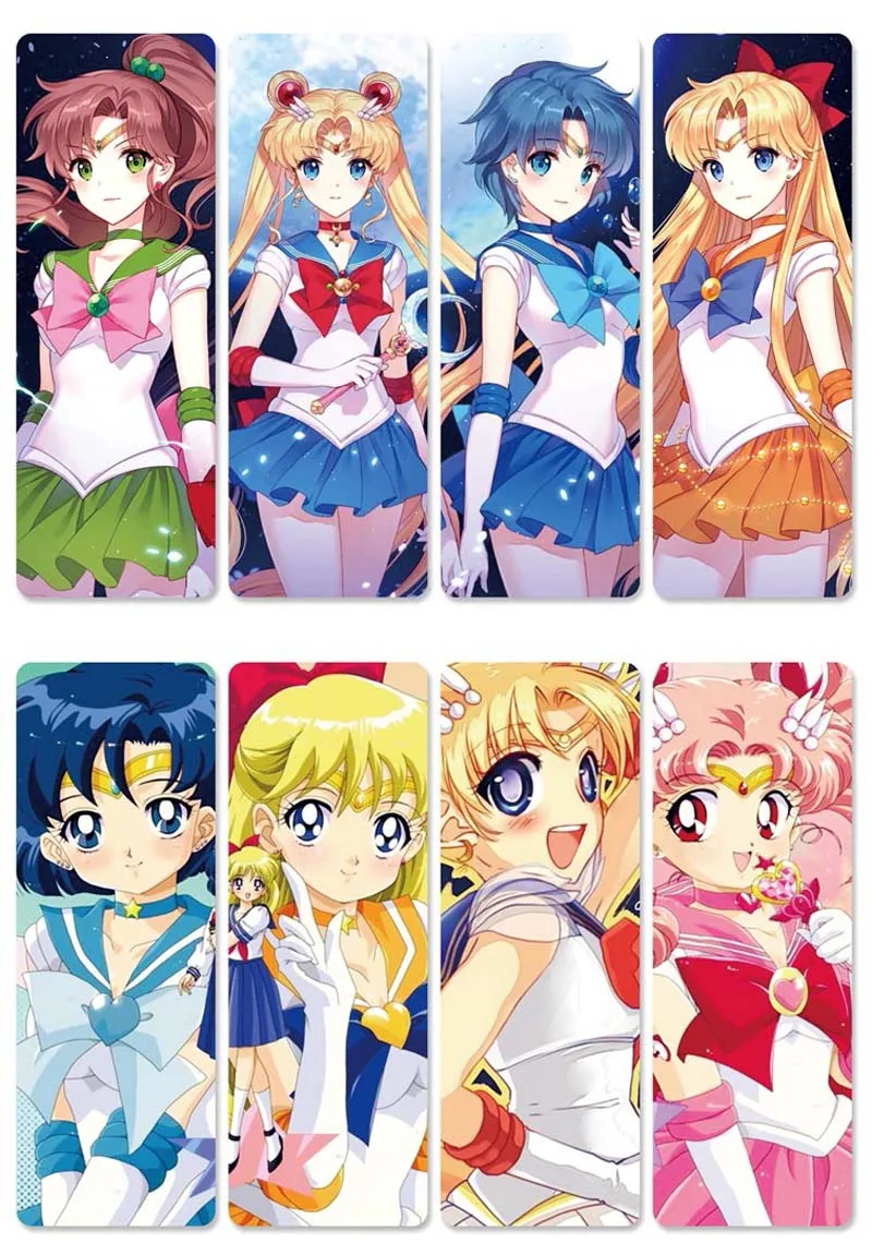 8 шт./компл. ACG Sailor Moon Аниме закладки из полихлорвинила для подарочной сумки 3D красочной печати с Сейлор Мун/Меркурий/луна