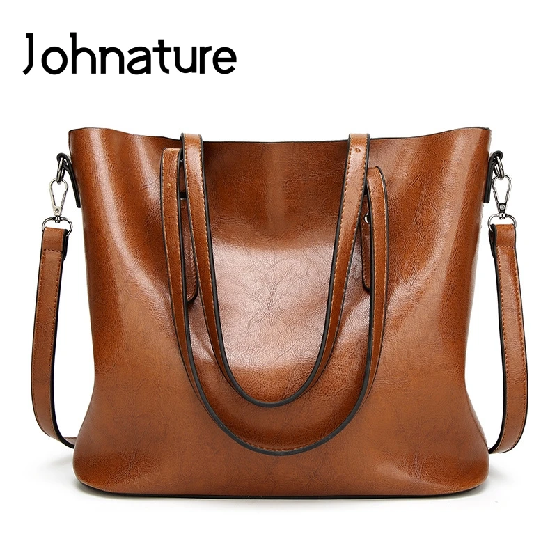 

Johnature 2019 New Satchels Open Pocket Soft Versatile Casual Solid Zipper Women Shoulder & Crossbody Bags Handbag