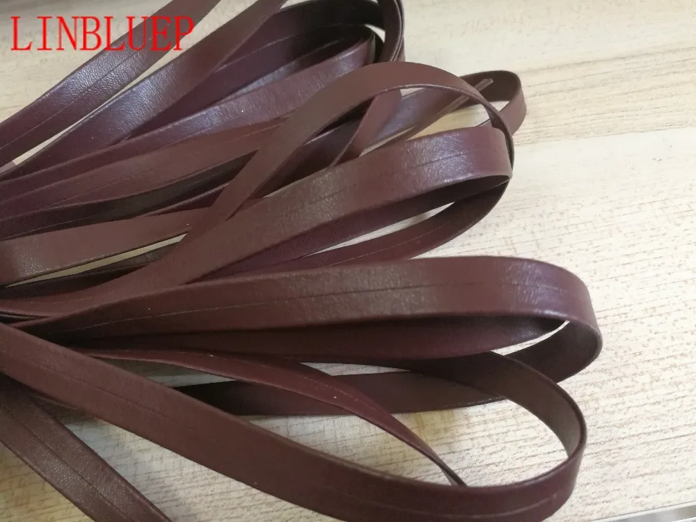 5Yards Width 10mm Coffee Faux Leather Bias Binding Tape Trimming Trim