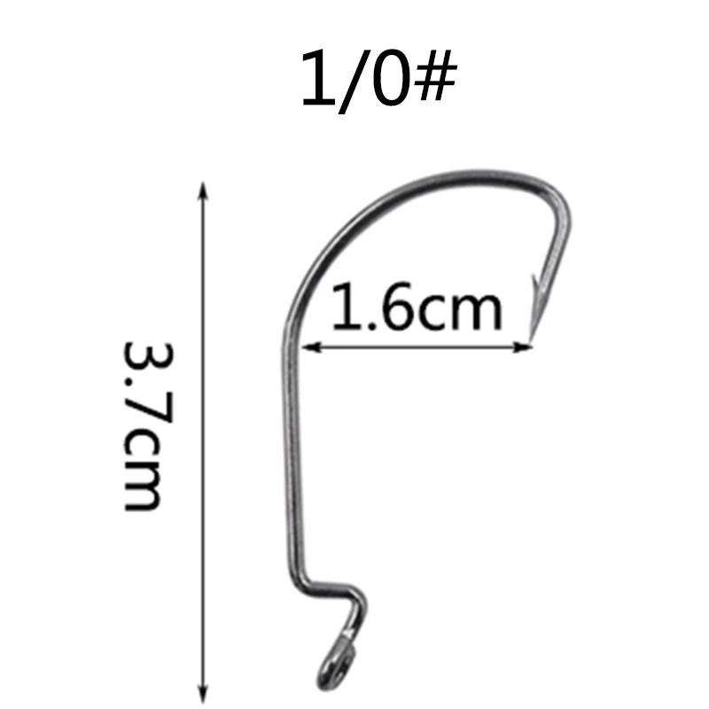 10 шт./лот, рыболовные мягкие крючки для Червяков, Высокоуглеродистая сталь, широкий супер замок, рыболовные крючки, приманка, мягкие крючки, 6#-4/0#, рыболовные снасти - Цвет: 1-0