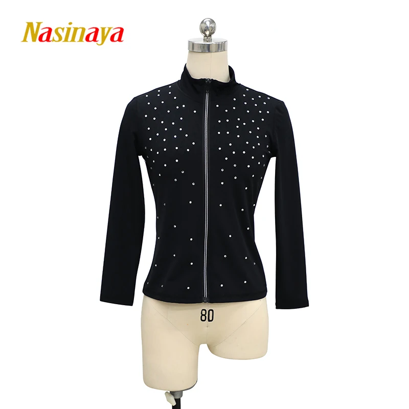 

Customized Figure Skating Jacket Zippered Tops for Girl Women Training Competition Patinaje Ice Skating Warm Fleece Gymnastics 4