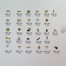 100 шт./пакет с аппликацией в виде Золотой Звезды для волос со снежинкой; бант; ButterflyL губ неклеевой твердого металла Стикеры нейл-арта украшения