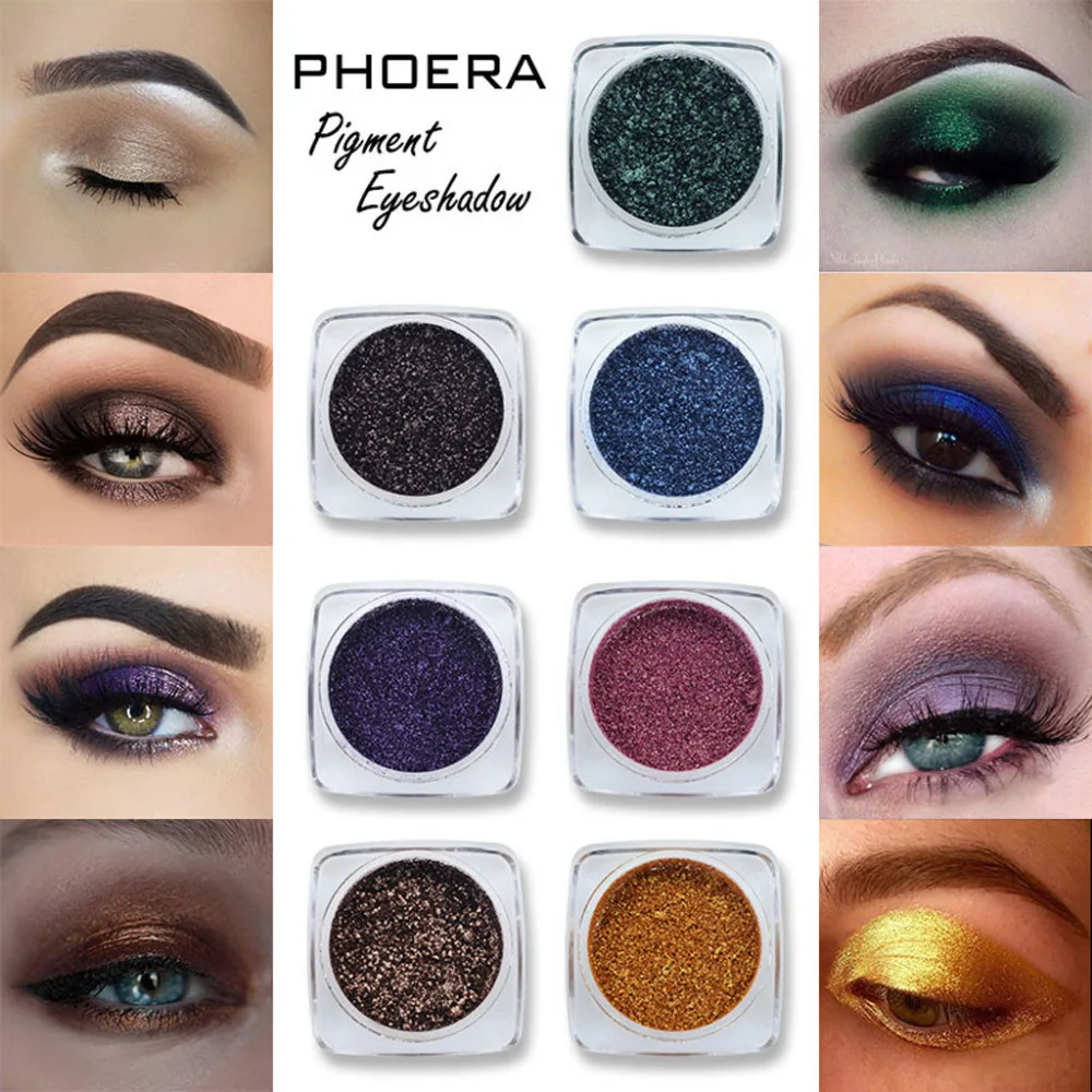 

PHOERA Glitter Powder Shimmering Colors Eyeshadow Long Lasting Easywear Eyes Makeup