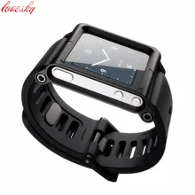 Aluminum Silicone Mix Case Multi-Touch Watch Band For iPod Nano 6/6th