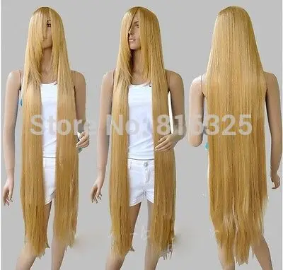 Wholesale DM335&gt&gt&gt&gt150cm Long Rapunzel Tangled Light Golden Blonde Straight Cosplay Hair wigs |