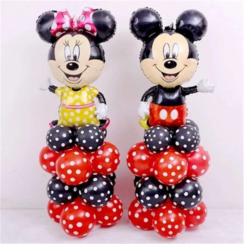 

28pcs/set 112cm Giant Mickey Minnie Mouse foil Balloon Cartoon Birthday Party decorations Kids Baby shower Party baloon Toys