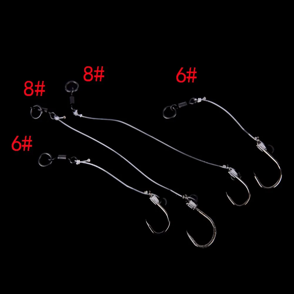

4Pcs 6 # 8 # Link Ready Made Hair Combi Rig Chod Hook Ready Tied Carp Fishing Hook