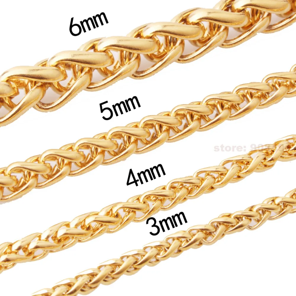 Buy 3/4/5/6mm 18in 40in Hot Sell Mens Gold Stainless
