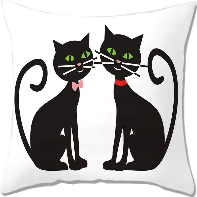 Boniu черно-белая наволочка для подушки с принтом кошек украшение дома из полиэстера подушка для дивана/гостиной декоративная квадратная наволочка - Color: PC047-7