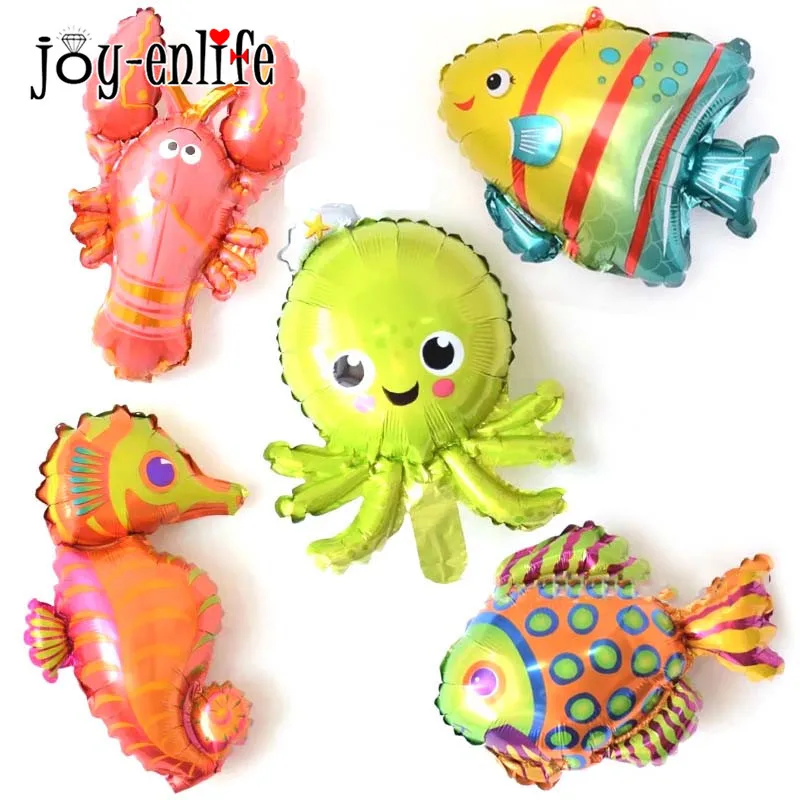 

5pcs Inflatable Fish Toys Balloons Mermaid Party Baby Shark Birthday Party Decoration Mini Under The Sea Theme Animal Ballon