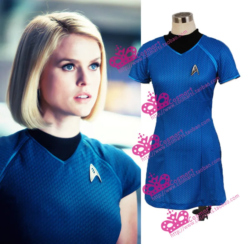 

Custom Made Star Trek TNG Skant Dress Costume Uniform Halloween Cosplay Costume Red Blue And Yellow Adult Women