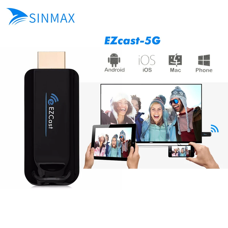 

EZCAST 5G HDMI 1080P TV Stick Dongle display DLNA Miracast Airplay DLNA Stick For IOS Android OS Windows Smartphone