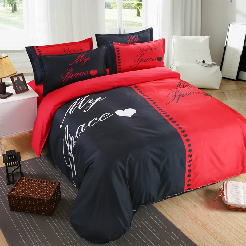 WAZIR بسيطة 3D زوجين طقم سرير نوم المطبوعة المنسوجات المنزلية لحاف غطاء المخدة غطاء سرير غطاء لحاف الزفاف الديكور