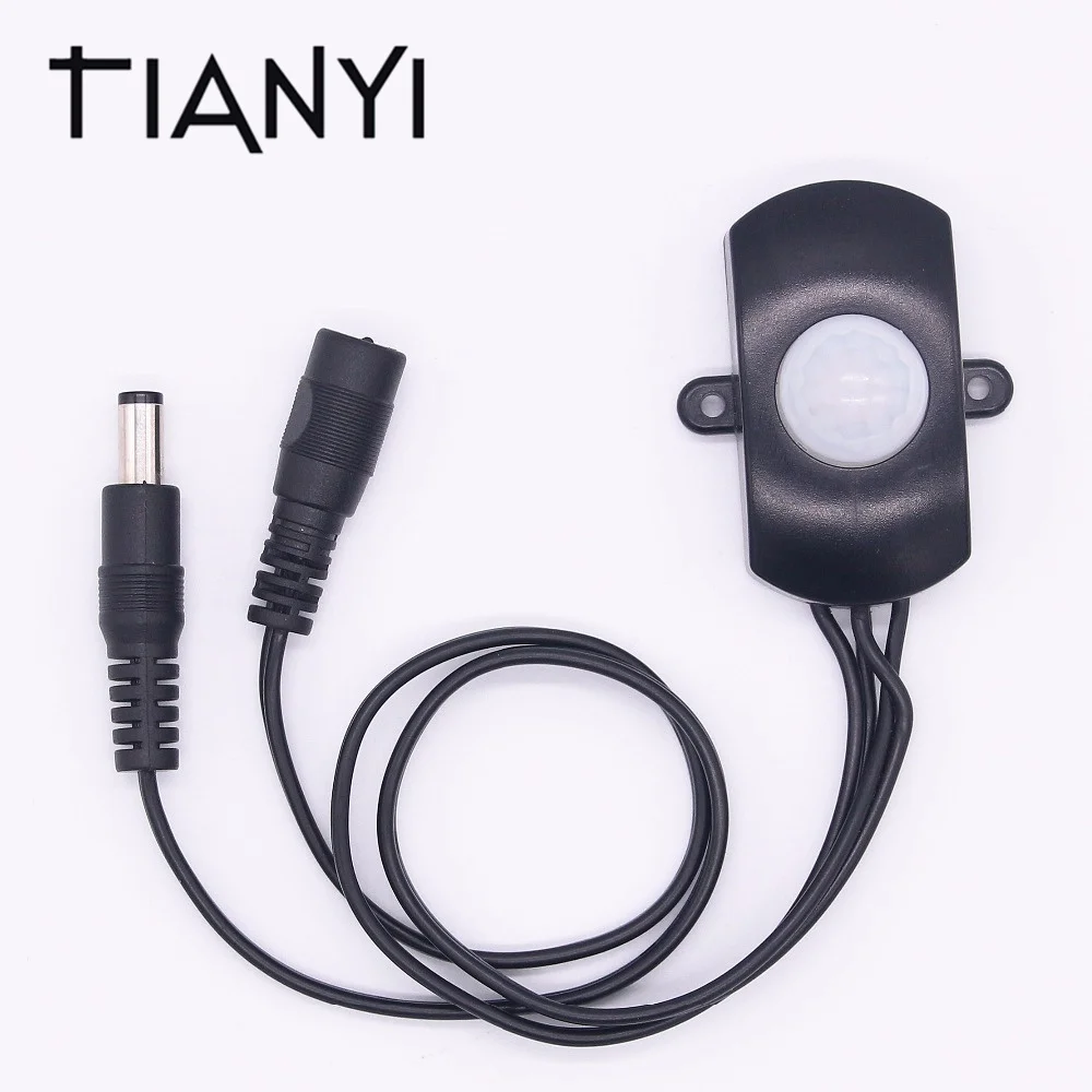 

DC 5V -24V 5A PIR Sensor Switch With DC Male and Female plug For SMD 5050 5630 2835 3014 LED Strip
