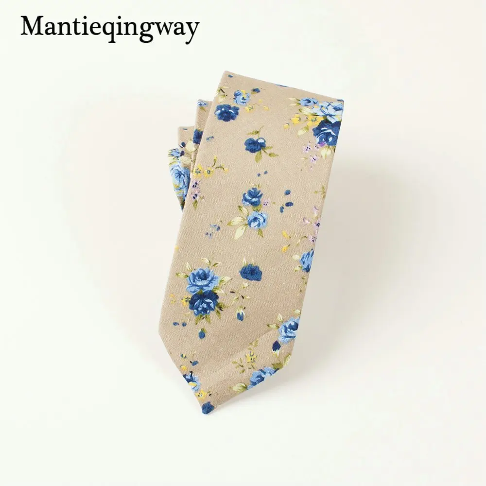 Mantieqingway 6 см мужской хлопчатобумажный галстук, деловые костюмы, шейные галстуки, Свадебный с принтом, Цветочный галстук, брендовый обтягивающий галстук, подарок - Цвет: 027