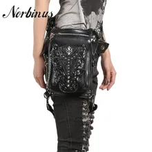Norbinus Женские поясные сумки с заклепками в виде черепа, сумки на плечо в стиле ретро, рок, поясные сумки в готическом стиле из искусственной кожи, сумка-мессенджер, сумка-Кобура на бедро