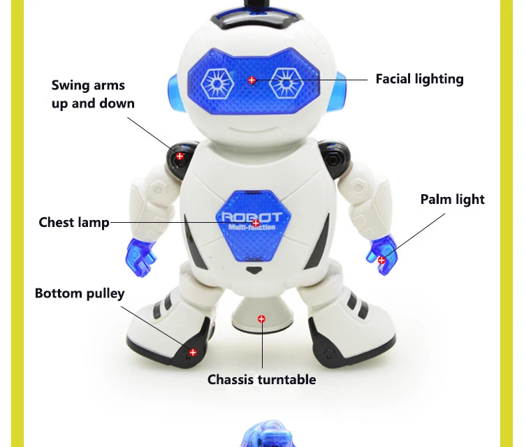 Детская игрушка пространство 360 градусов вращающийся свет музыка инфракрасный танцующий игрушечный Электрический Робот Инфракрасный